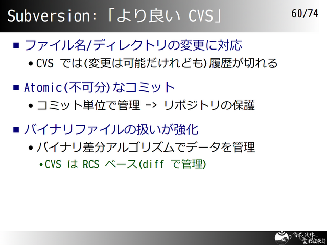 Subversion:�֤���ɤ� CVS��